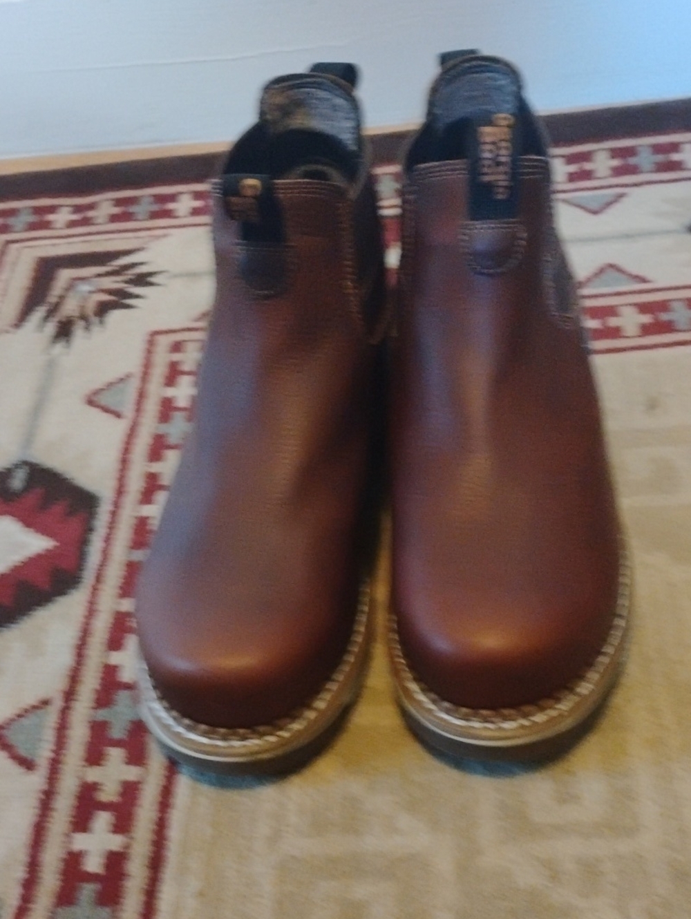 Georgia Boot Brown Leather Chelsea Work Boots